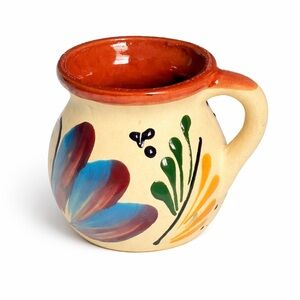 Handcrafted Ceramic Jarrito Barro Mexican Clay Coffee Mug Pottery Folk Art Cup